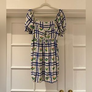 Lisa Says Gah Blue and Green Checkered Mini Dress